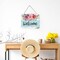 Welcome Hanging Sign Front Door Decor Summer Wooden Welcome Sign Watercolor Floral Welcome Sign Rustic Farmhouse Flower Print Wood Sign for Holiday Home Coffee Shop Window Door Decor